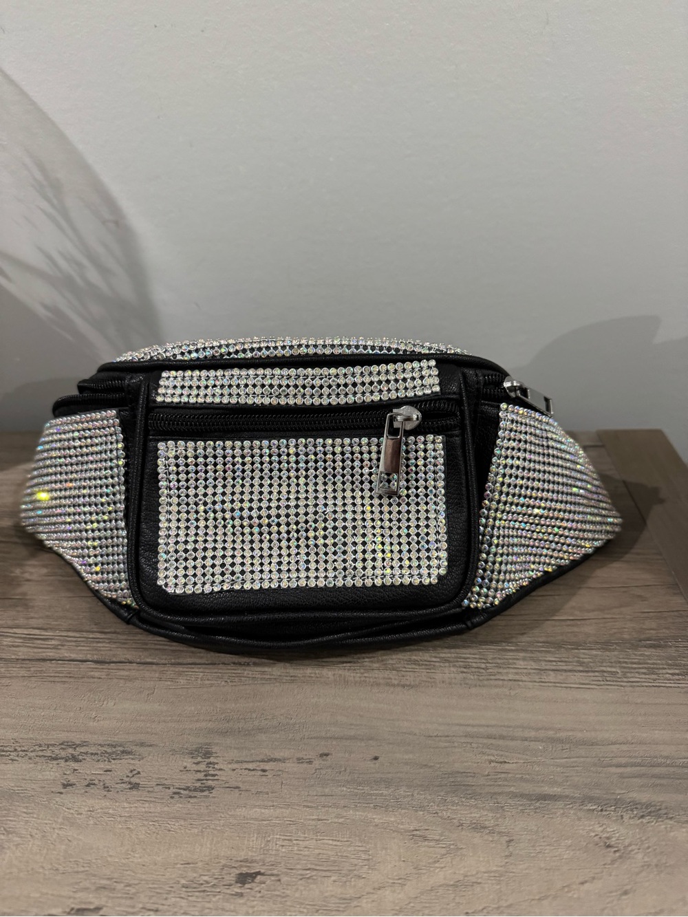 Black Rhinestone Waist Bag / Fanny Pack